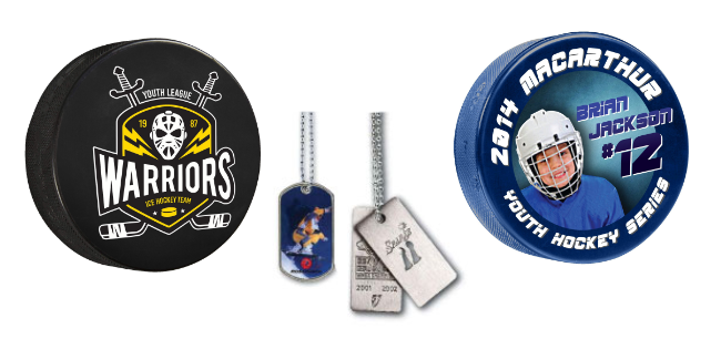 Hockey Pucks & Dog Tags