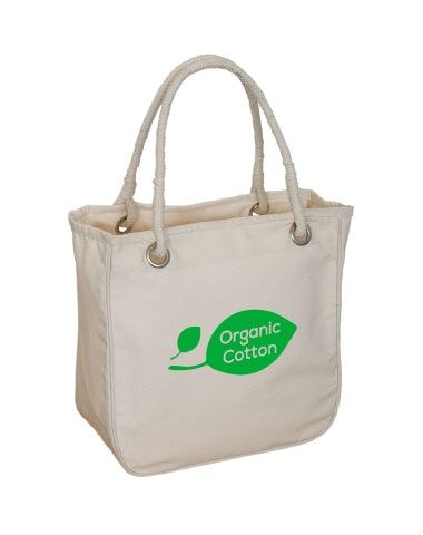 Custom Printed Organic Cotton Rope Tote Custom Tote Bags