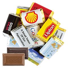 Full Colour Wrapped 0.33 oz Custom Molded Mini Chocolate Bars