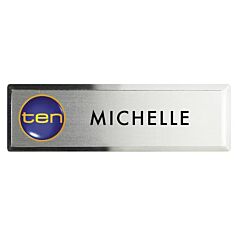 Full Colour Prestige Bevelled Metal Name Badge (2 15/16 x 15/16)