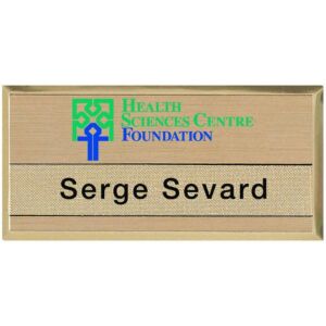 Prestige Bevelled Tape Slot Metal Name Badge (2 15/16