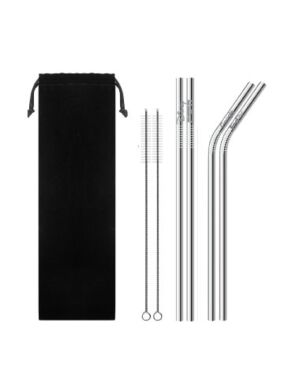 Stainless Steel Reusable Straw Set
