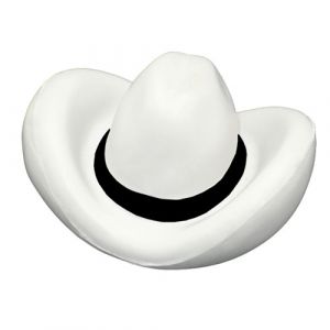 GK508 White Cowboy Hat Stress Reliever Ball