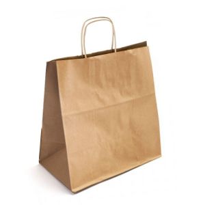 16 x 6 x 18.5 Natural Kraft Paper Shopper Bag