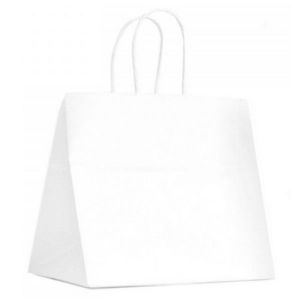 18 x 7 x 19 White Kraft Paper Shopper Bag