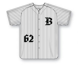 BA524 Pinstripe Full-Button Warpknit Baseball Jersey