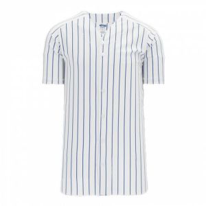 BA524 Pinstripe Full-Button Warpknit Baseball Jersey