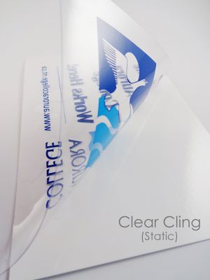 21/50 - 37 to 50 sq in Custom Shape Clear Cling Vinyl Window Decals