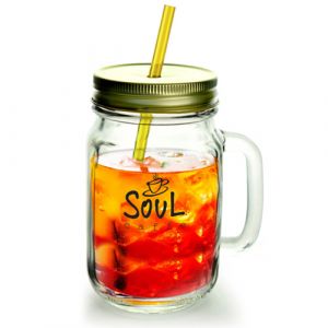 16 oz Shindig Moonshine Glass Mug with Straw