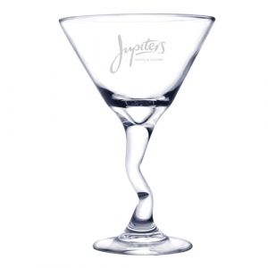 9.25oz Martini Glass with Deep Etch Decoration
