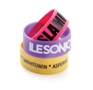 Wide Silkscreen Printed Silicone Bracelets/Wristbands
