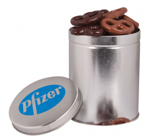 One Quart Tin with Mini Pretzels