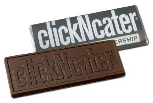 Full Colour Wrapped 1.75 oz Custom Molded Chocolate Bars