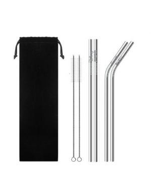 Stainless Steel Reusable Straw Set