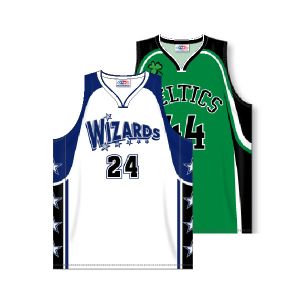 Knitted Rap Neck Dry-Flex Sublimated Basketball Jersey with Side Inserts