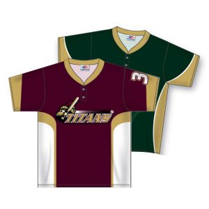 ZBA31 Two Button Dry-Flex Sublimated Baseball Jersey