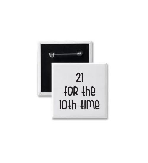 Square Pin Back Custom Printed 2