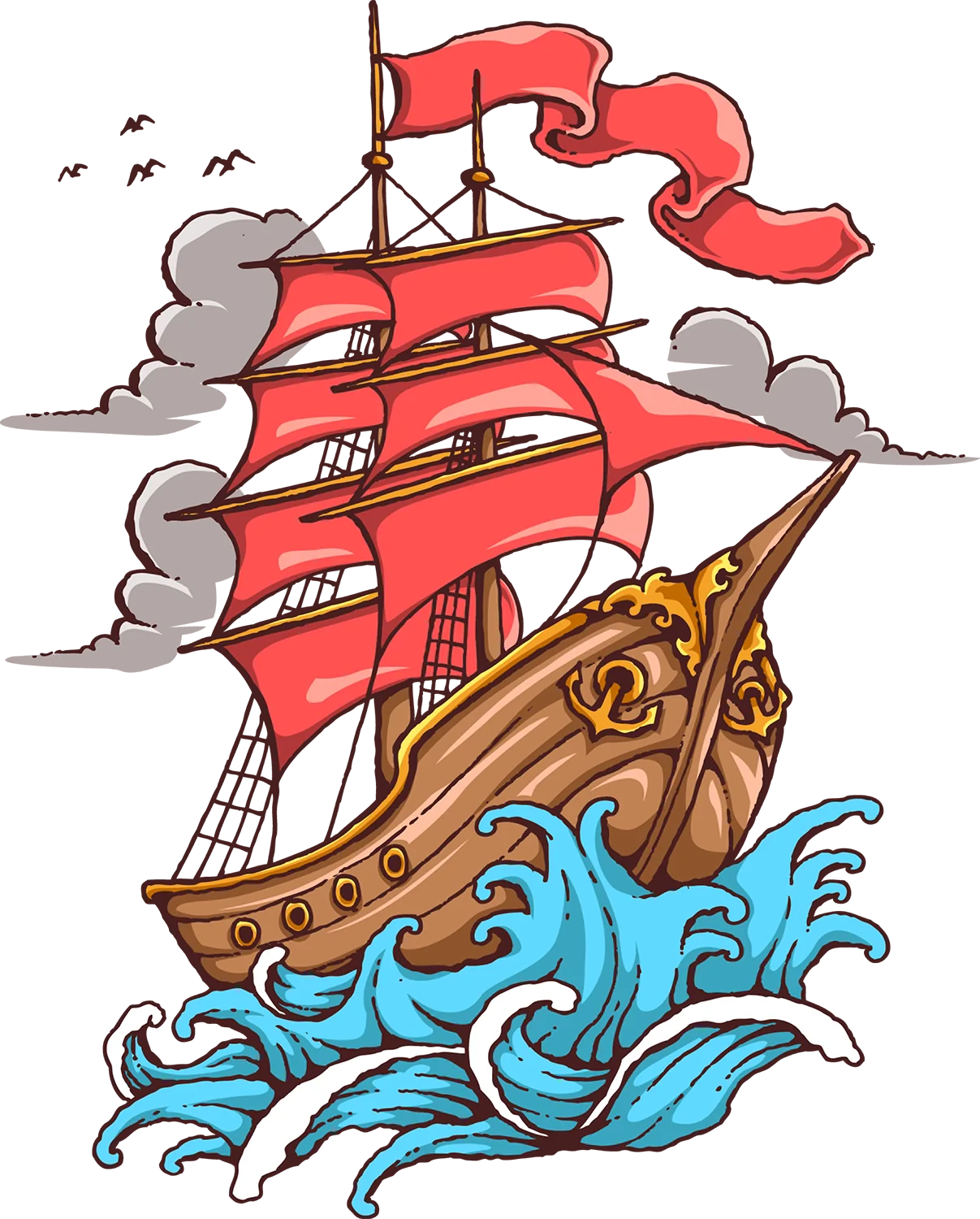 Ship Sail To The Sea