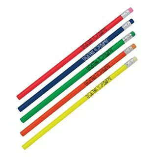 Neon Pencil with Matching Eraser