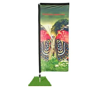 WF-RM 10' Rectangle Wind Flag / Spike Base - Single Sided