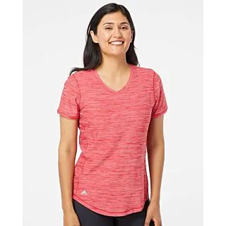 A373 Adidas Women's Mèlange Tech V-Neck T-Shirt