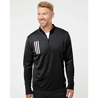 A482 Adidas 3-Stripes Double Knit Quarter-Zip Pullover