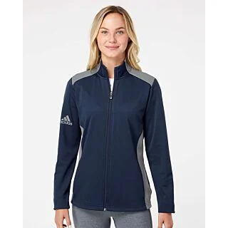 A529 Adidas Women's Textured Mixed Media Full-Zip Jacket