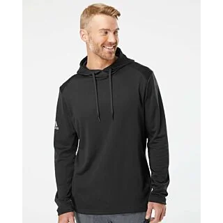 A530 Adidas Textured Mixed Media Hooded Sweatshirt