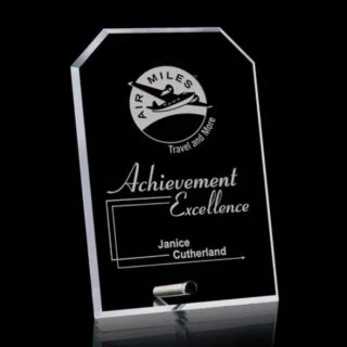 6"x 4" Cantebury Clipped Rectangle Award - Chrome Pin