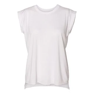8804 BELLA  Women’s Flowy Rolled Cuffs Muscle Tee