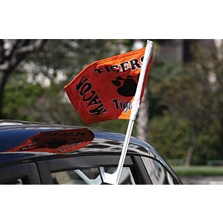 Wrap Knit Polyester Mini Car Flag with 13" Pole