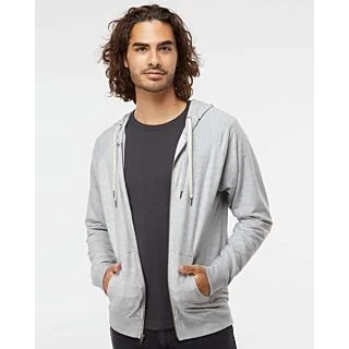SS1000Z Custom Lightweight Loopback Terry Full-Zip Hoodie – Independent Trading Co