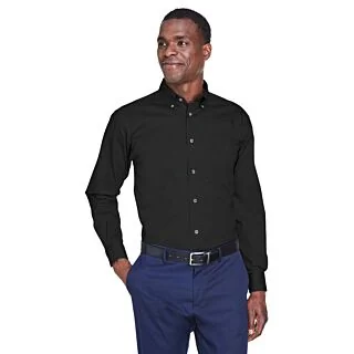 M500 Harriton Men's Easy Blend Long-Sleeve Twill Shirt with Stain-Release