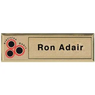 Prestige Bevelled Tape Slot Metal Name Badge (2 15/16" x 15/16")