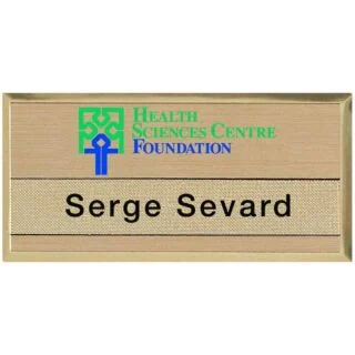 Prestige Bevelled Tape Slot Metal Name Badge (2 15/16" x 1 7/16")