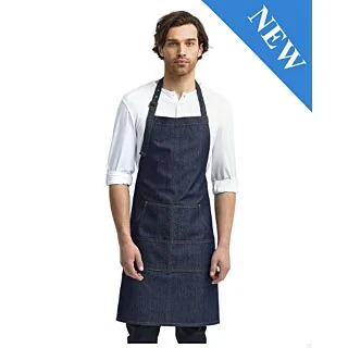 RP126 Artisan Reprime Four-Pocket Denim Bib Apron - Customizable