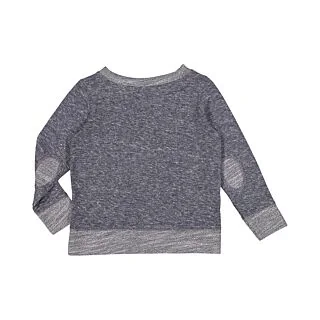 RS3379 Rabbit Skins Toddler Harborside Mélange French Terry Crewneck - Comfy Elbow Patches