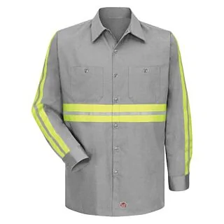 SC30EN LONG SLEEVE ENHANCED VISIBILITY COTTON WORK SHIRT.