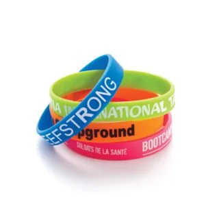 Silkscreen Printed Silicone Bracelets/Wristbands