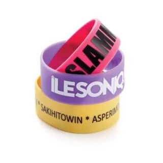 Wide Silkscreen Printed Silicone Bracelets/Wristbands