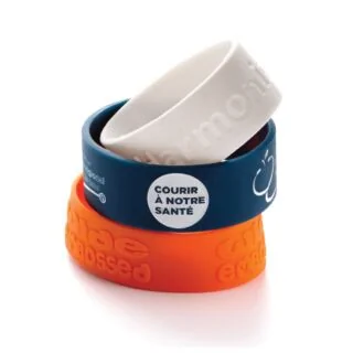 Wide Debossed or Embossed Silicone Bracelets/Wristbands