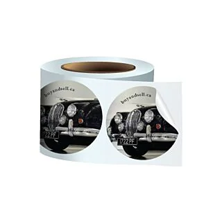 3" Circle Glossy Stickers On a Roll