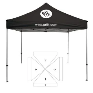 TS10-I5, 10' Square Tent - 5 Imprint Locations