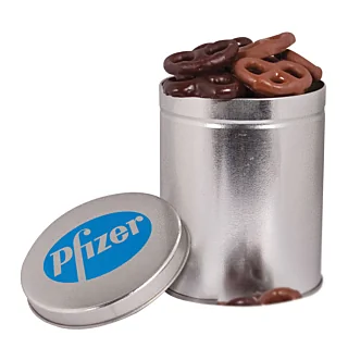 One Quart Tin with Mini Pretzels