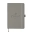 The Plato Journal features a smooth leatherette cover that delivers a polished look with everyday durability. Inside, lined pages provide a clean and organized writing surface for notes, ideas, or journaling. An elastic band closure keeps pages securely i