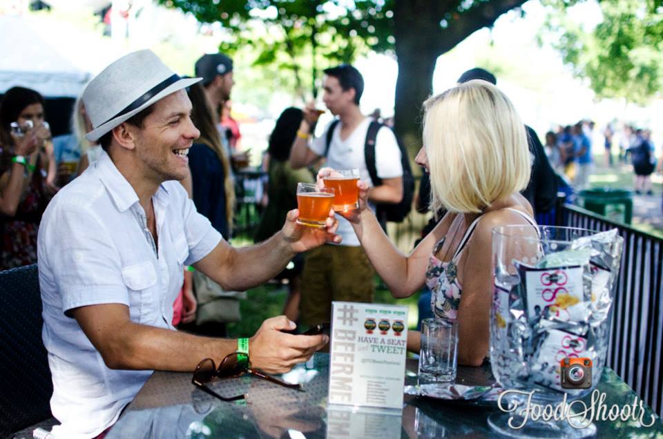A couple enjoys a brewsky at Beerfest 2013