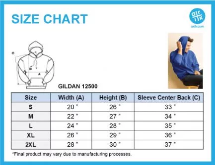 gildan hoodie sizes