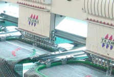The embroidery machine reads your digitized artwork and stitches it into fabric