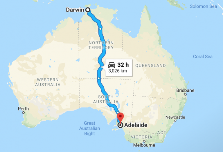 Racing from Darwin to Adelaide Australia