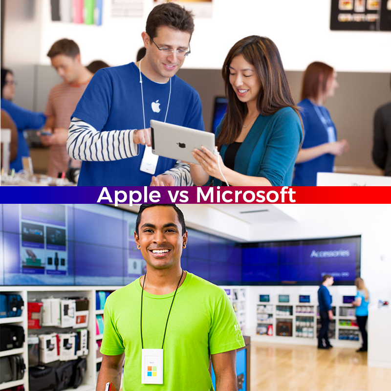 Apple vs Microsoft Custom Printed Uniform Design